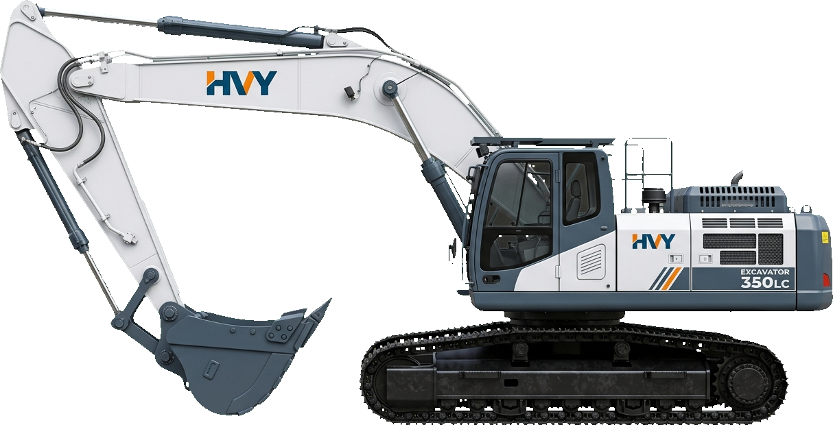 Industrial heavy crawler excavator asset