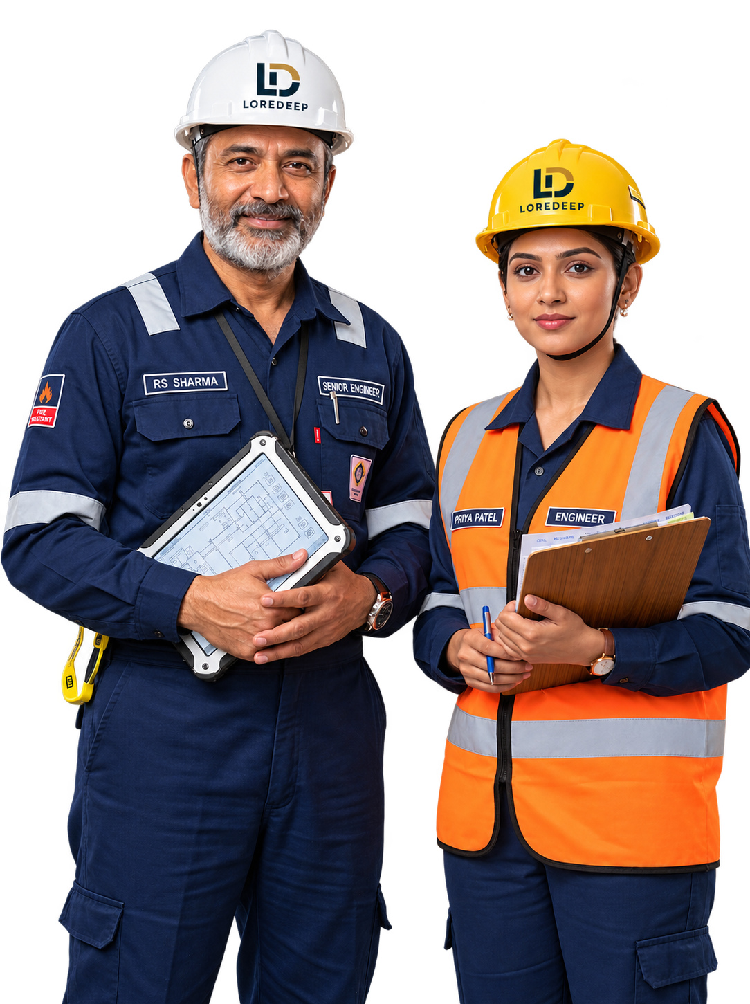 Loredeep industrial reliability engineering specialists in safety gear and hard hats on site