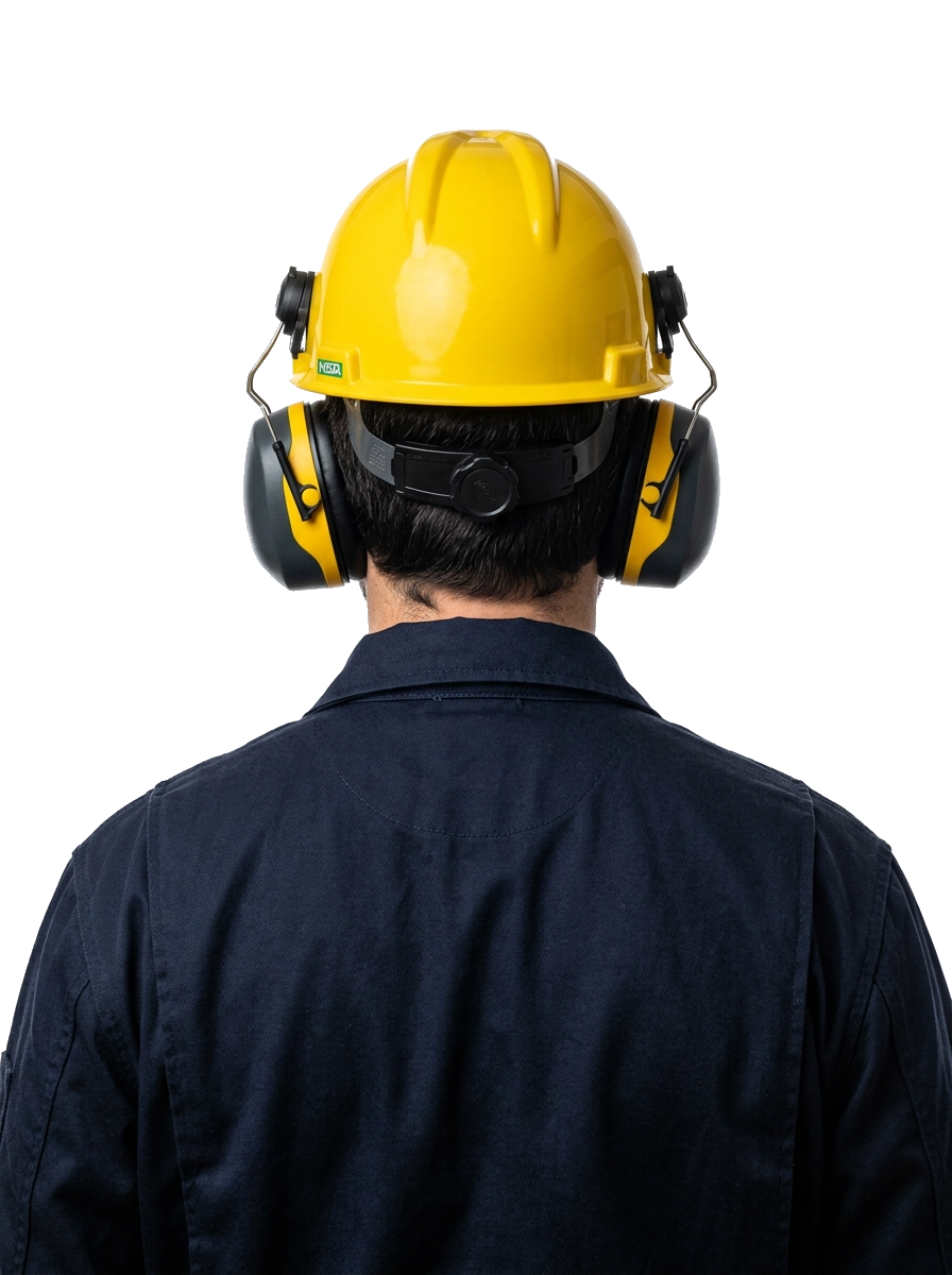 Industrial plant specialist in safety uniform and hard hat